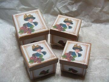 4 SQUARE VINTAGE HAT BOXES DOWNLOAD - Click Image to Close